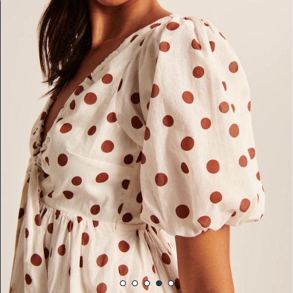 🌸SOLD🌸 Cinch-Front Cotton Texture Mini Dress - Picture 4 of 5